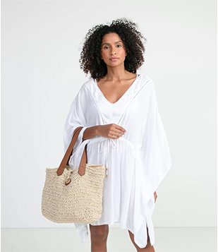 Bolsa Tote em Crochê com Botão Bege