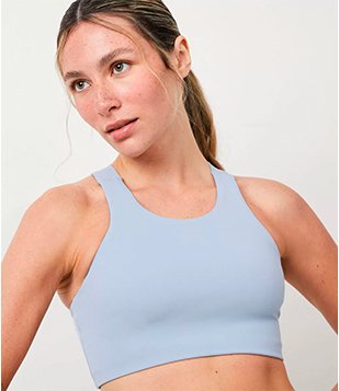 Top Alongado Esportivo em Poliamida Texturizada com Alta Compressão Azul