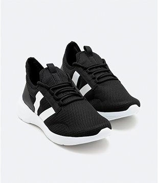 Tênis Jogging Cano Baixo com Detalhes Contrastantes Viko Preto