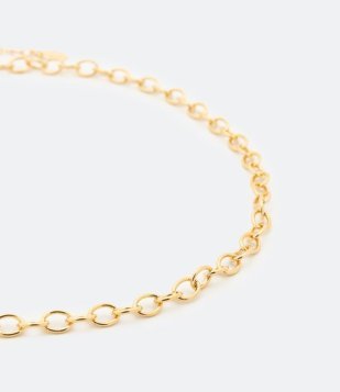 Colar Médio Em Metal Com Elos Redondos Finos Dourado