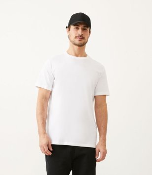 Camiseta Comfort Básica Em Algodão Com Manga Curta Branco