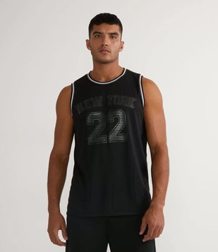 Regata Esportiva Com Lettering Preto