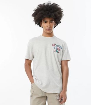 Bermuda Slim em Jeans Destroyed Bege 