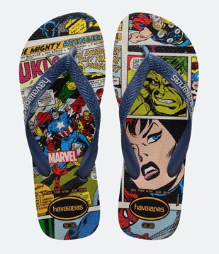 Chinelo de Tiras com Estampa Clássicos Marvel Havaianas Cinza