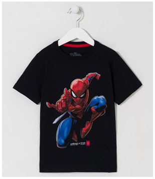 Camiseta Infantil Estampa Homem Aranha - Tam 3 a 12 Anos Preto