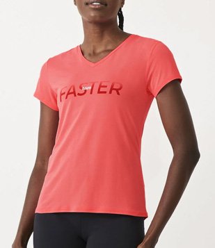Camiseta Esportiva em Poliamida com Estampa Faster Run Rosa