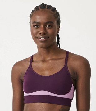 Top Esportivo em Poliamida com Bojo e Alça Regulável Roxo