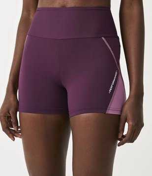 Bermuda Esportiva em Poliamida com Recortes Roxo