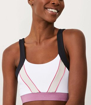 Top Esportivo em Poliamida com Bojo e Alça Contrastante Branco