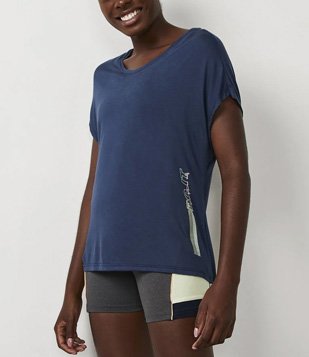 Camiseta Esportiva em Viscose com Estampa Lettering Do it for Your Future Self Azul 