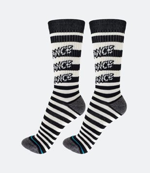 Meia Cano Alto Listrada com Estampa Stance Multicores