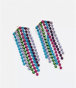 Brinco Médio em Metal com Chuvisco de Strass Multicores