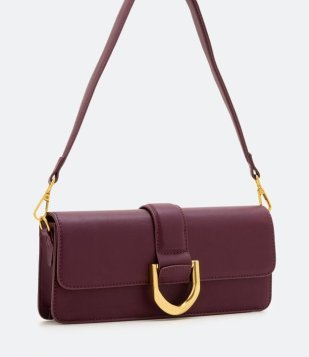 Bolsa Baguete Com Alça Removível E Fivela Metálica Roxo
