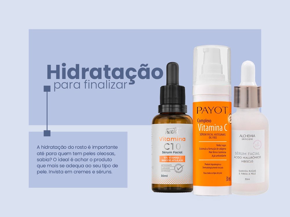 Produtos skincare para hidratação