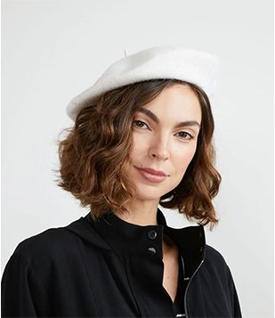 Boina Básica em Lã Batida Branco