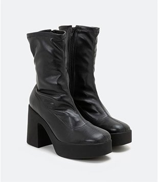 Bota Cano Médio Meia Pata Preto