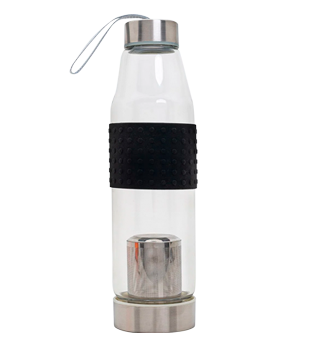 Garrafa de Vidro com Infusor Capacidade 550ml Preto 