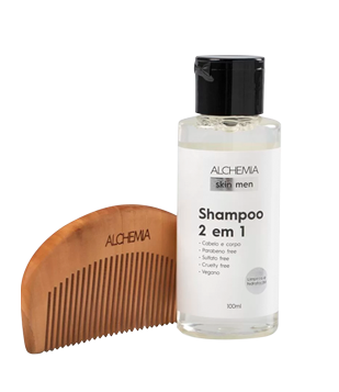 Kit Capilar com Shampoo 2 em 1 + Pente de Madeira Alchemia 155G 