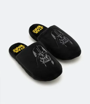 Pantufa Chinelo Com Bordado Star Wars Preto