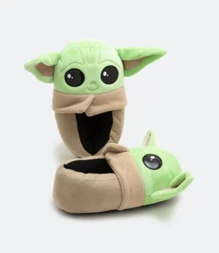 Pantufa Fechada com Estampa 3D do Baby Yoda Marrom