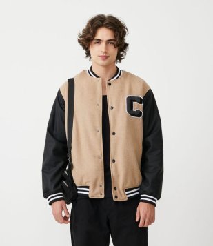 Jaqueta Em Polivelour Com Bolsos E Estampa C Marrom