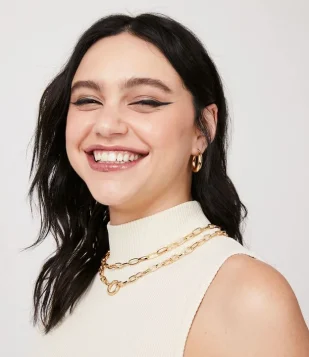 Conjunto Colar E Brinco Em Metal Corrente Dourado