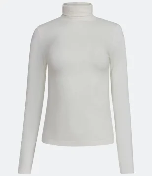 Blusa em Meia Malha com Gola Alta Branco