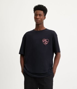 Camiseta Relaxed Com Estampa De Lettering Valentine Club Preto