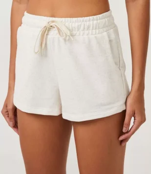 Short Runner em Moletom com Cós Elástico e Amarração Off White