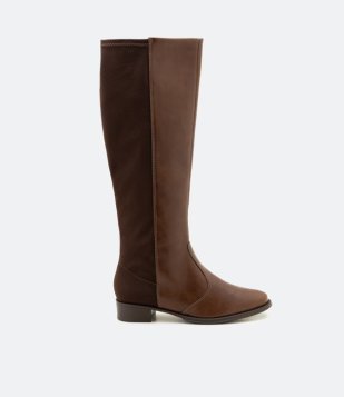 Bota Montaria Com Recorte Contrastante E Cano Alto Beira Rio Marrom