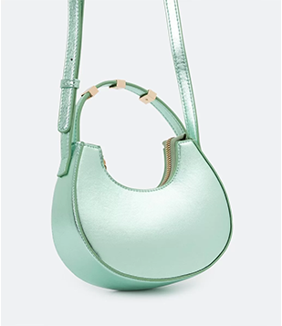 Bolsa Baguete Metalizada Verde