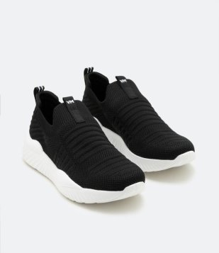 Tênis Knit Cano Baixo Via Marte Preto