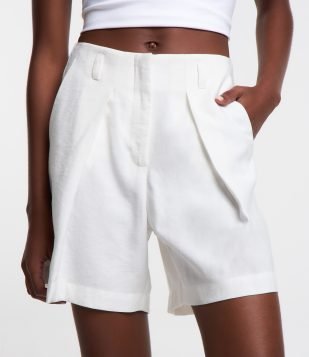 Bermuda Alfaiatada em Viscose com Pregas Frontais Branco