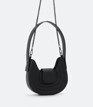 Bolsa Shoulder Baguete Com Alça Estruturada Preto