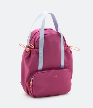 Mochila Desestruturada Com Alça De Mão E Bolso Frontal Rosa