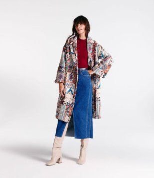 Saia Midi Jeans Com Fenda Frontal Azul