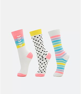 Kit 03 Pares De Meias Com Estampa Divertidas
