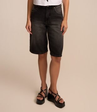 Bermuda Jorts em Jeans Denim Jeans Escuro