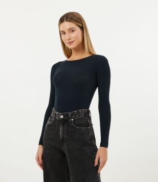 Blusa Camisete em Microfibra com Manga Longa sem Costura TriFil Preto