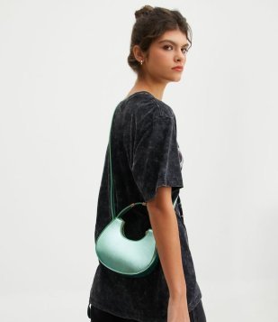 Bolsa Baguete Metalizada Verde