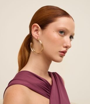 Brinco Argola Grande Aramado Dourado