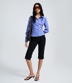 Calça Capri Básica em Bengaline Preto
