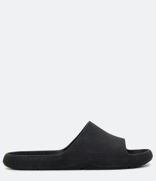 Chinelo Slide Em PVC Com Textura Preto
