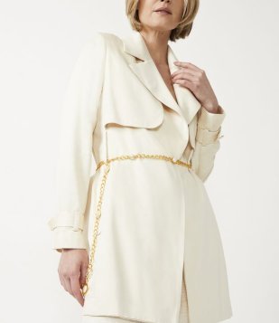 Cinto Estreito Em Metal Com Detalhes Dourado