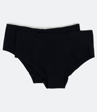 Kit 02 Calcinhas Boyshort em Microfibra sem Costura Trifil Preto