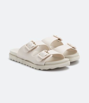 Sandália Rasteira Sport Sandal Com Sola Tratorada E Tira Dupla Branco