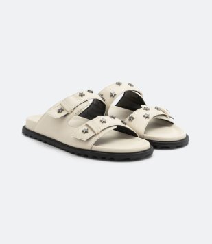 Sandália Rasteira Sport Sandal Com Tiras Transpassadas E Estrelas Off White