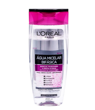 Água Micelar Bifásica L'Oréal Paris Solução de Limpeza 5 em 1 200ml