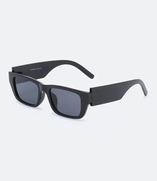 Óculos De Sol Quadrado Com Haste Larga Preto