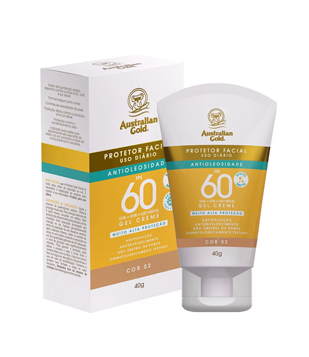 Protetor Solar Facial Com Cor Gel Creme FPS60 Australian Gold 40g